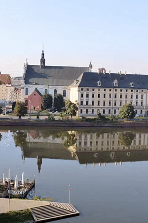Morning views along the Oder River in Wrocław