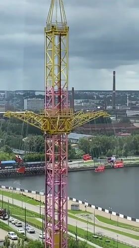 Ferris wheel and swing ride fun at an Izhevsk amusement park