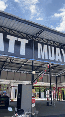 Muay Thai gym and garden details around a Pattaya compound