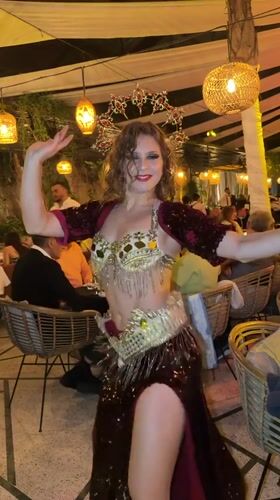 Traditional music and belly dancing performance at Marrakesh restaurant