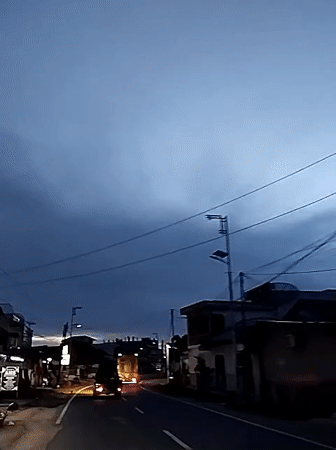 Evening street scene captured in Lhokseumawe, Indonesia