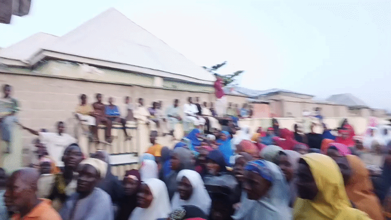 Large crowd gathers in Wase, Nigeria during soccer game