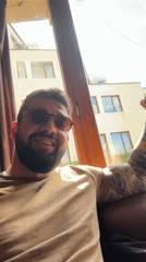 Tattooed man observed at Sofia cafe during morning hours