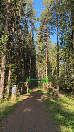 Forest recreation area with slides documented in Votkinsk, Russia
