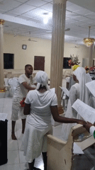 Evening church service in Lagos with youth group in attendance