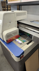 Flatbed printer produces butterfly, text designs in Ternopil workshop