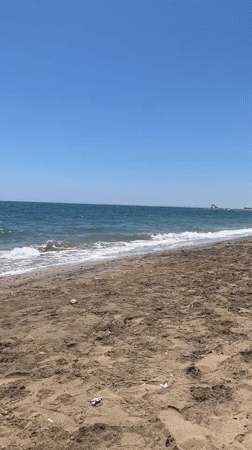 Morning beach visit documented in Trikomo, Northern Cyprus
