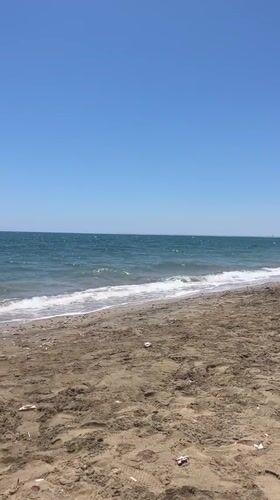 Morning beach visit documented in Trikomo, Northern Cyprus