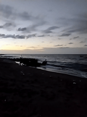 Quiet twilight moments captured at Lhokseumawe beach, Indonesia