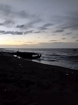 Quiet twilight moments captured at Lhokseumawe beach, Indonesia