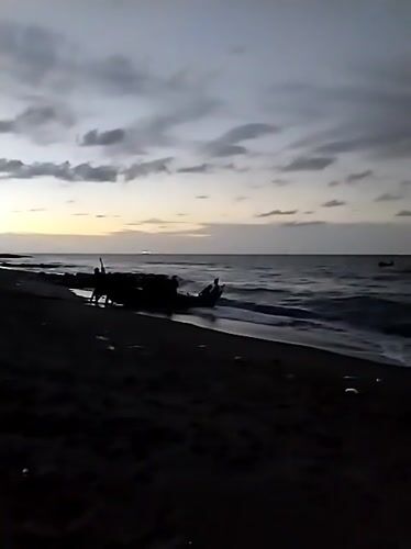 Quiet twilight moments captured at Lhokseumawe beach, Indonesia