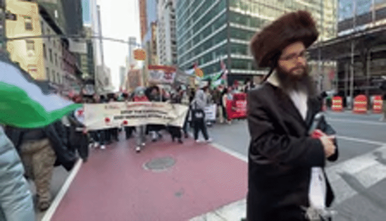 Palestinian flag protest march observed in New York streets