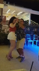 Open-air dancing under string lights in Roseto degli Abruzzi