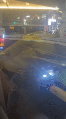 Construction vehicle spotted in cordoned zone on Shibuya street
