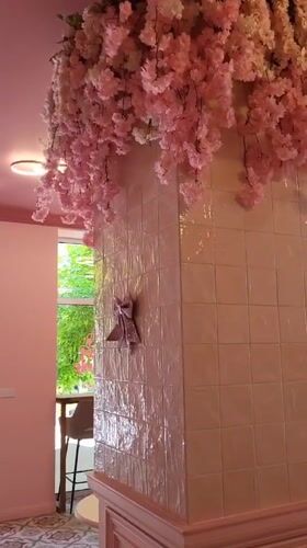 Pink pastry shop interior documented in Stamboliyski, Bulgaria