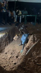 Nighttime digging and tethered cow observed in Eziudo, Nigeria