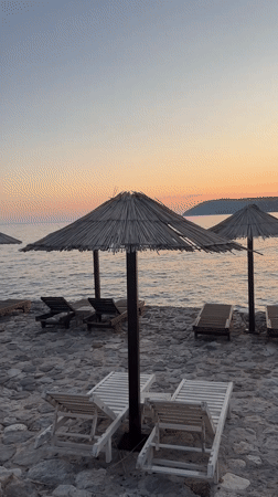 Adriatic sunset wraps a quiet evening at Sutomore beach