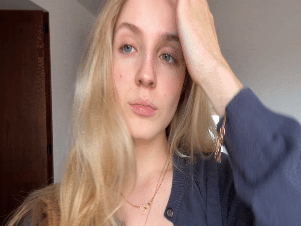 Woman takes selfies at home in Mexico City