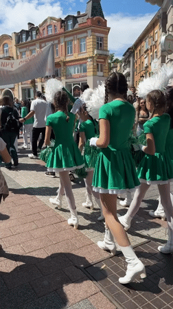 Anniversary parade with bands, uniformed groups marches through Plovdiv