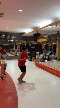 Dance fitness class in a Kuta studio, Bali