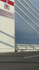 Morning traffic crosses China Aid bridge in Davao City