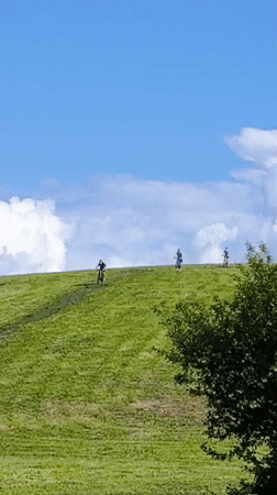 Sunny afternoon on a green hillside in Riga