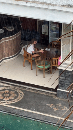 Heavy rain and fog blanket North Kuta Indonesia