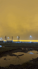 Unusual yellow sky phenomenon observed in Sarapul, Russia