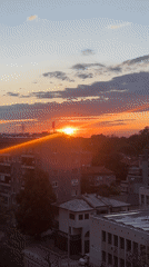Sunset captured over Plovdiv cityscape on May 13