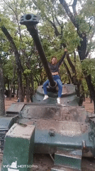 Families visit military vehicle displays at Caracas park