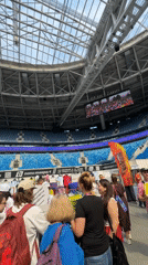 Stadium crowds and gym sessions across Saint Petersburg on a July morning