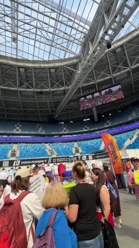 Stadium crowds and gym sessions across Saint Petersburg on a July morning