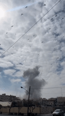 Smoke plume observed over Tehran buildings Saturday morning