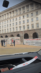 Morning snapshots captured across Sofia include protests, selfie, apple