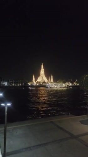 Bangkok's Wat Arun temple captured illuminated at night