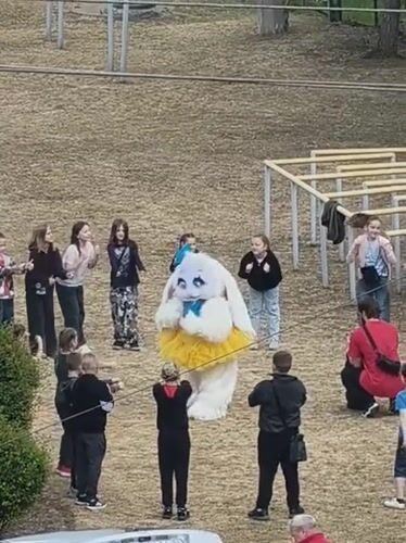 Children's outdoor party with mascots in Kryvyi Rih, Ukraine