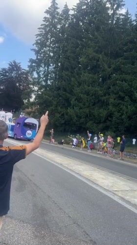 Tour de France sponsor caravan passes through Morbier