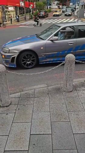 Modified Nissan Skyline spotted cruising through Shibuya district