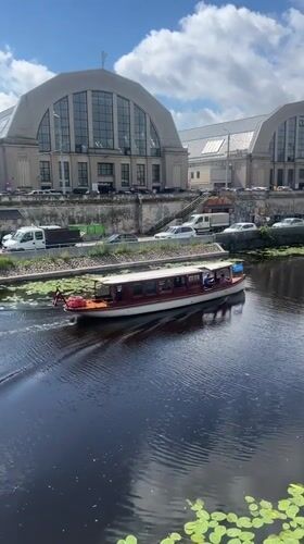 A summer morning in Riga: canals, buses, and blooming peonies