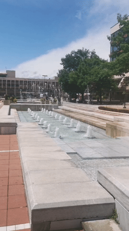 Sunny morning scenes documented across Blagoevgrad public square