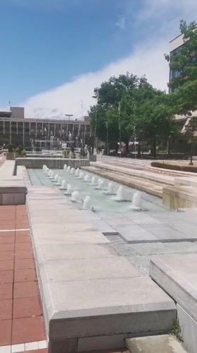 Sunny morning scenes documented across Blagoevgrad public square