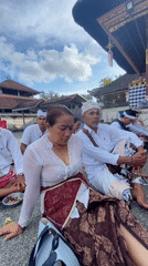Balinese worshippers gather for temple prayers in Nusa Penida