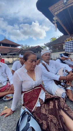 Balinese worshippers gather for temple prayers in Nusa Penida