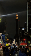 Cruz Azul fans celebrate at Angel of Independence monument