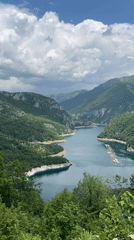 Scenic Montenegro lake and river system documented by witness