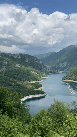 Scenic Montenegro lake and river system documented by witness