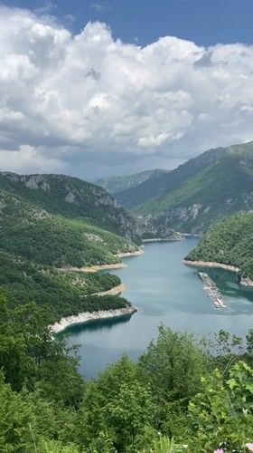 Scenic Montenegro lake and river system documented by witness