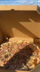 Pizza lunch with city views in Podgorica