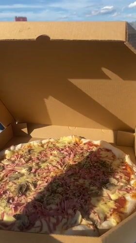 Pizza lunch with city views in Podgorica