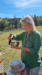 Outdoor yoga and singing bowl session at Izky retreat